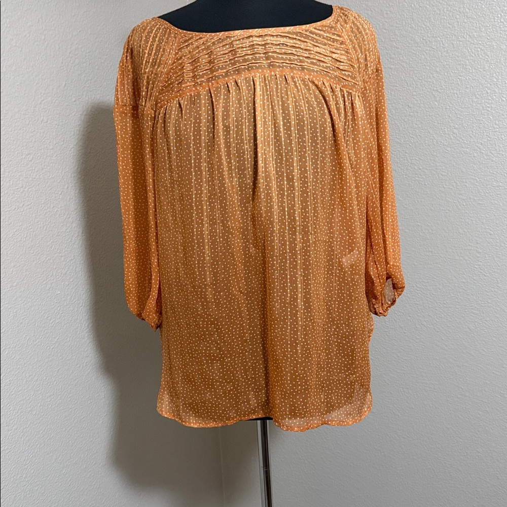 Lauren Conrad Orange Polka Dot Top